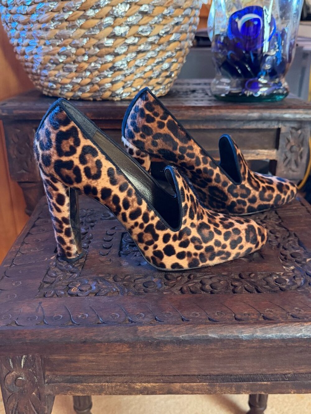 NEW! STUART WEITZMAN Pony Hair Animal Print Heels – 7